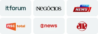 Veículos de mídia IT Forum, Negócios, Rede TV News, NSC Total, Onews e Jovem Pan